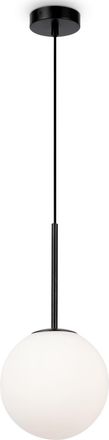 Maytoni H&ouml;henverstellbare H&auml;ngelampe Basic Form Schwarz/Opalglas, &oslash; 20 cm