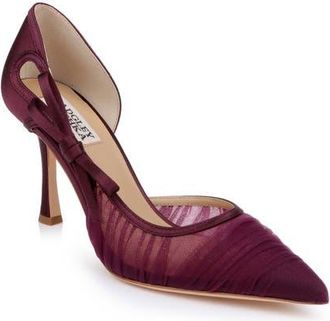 Badgley Mischka Rayna Half dOrsay Pump in Wine Satin at Nordstrom, Size 9.5
