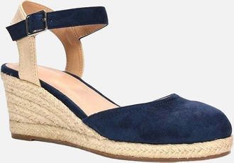 XY London Womens XY London Womens/Ladies Joey Ankle Strap Wedge Espadrilles - Navy - Size: 4