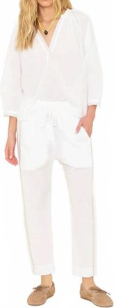 Xirena Draper Drawstring Pant In White Sand