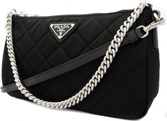 Prada Ladies Tessuto Nylon Quilted Chain Crossbody Bag