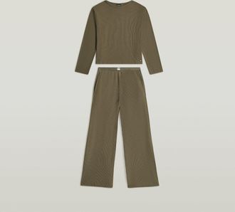 G-Star Tee en Broek Pyjama Set - Beige - Dames
