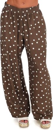 She + Sky Sweet Talk Polka Dot Pants In Brown