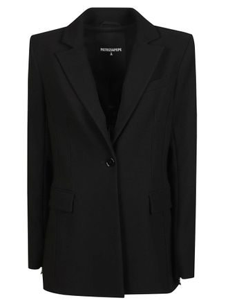 Patrizia Pepe Structured Single-Breasted Blazer with Notched Lapel and Flap Pockets