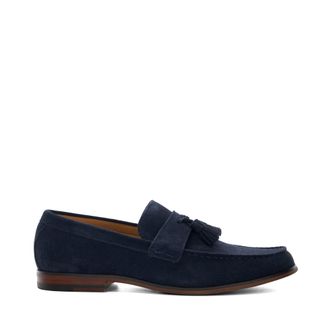 Dune London Mens Blaikes - Tassel Trim Loafers - Navy Suede - Size UK 12