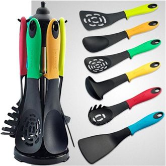 Trade Shop Trade Shop - Set 6 Piezas Utensilios De Cocina Cuchar&oacute;n Espumadera Esp&aacute;tula Espaguetis L&iacute;nea Royalty