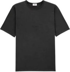 Saint Laurent T-shirt met Geborduurd Logo - Heren - T-shirts - Grijs - L - Katoen - Tops