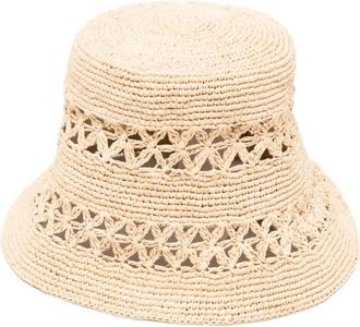 Zimmermann Raffia Bucket Hat - Dames - Hoeden - Beige - S/M - Accessoires