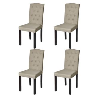 vidaXL Sillas De Comedor 4 Unidades Tela Color Camel Vidaxl