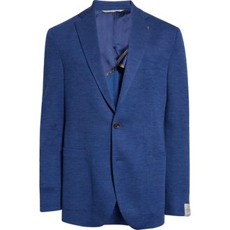 Jack Victor Hartford Blue Mélange Knit Wool Sport Coat at Nordstrom Rack, Size 42 Long