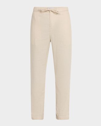 Frescobol Carioca Men & apos;s Oscar Linen and Cotton Drawstring Chino Trousers