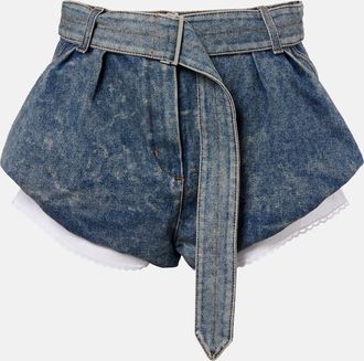Magda Butrym Belted denim shorts