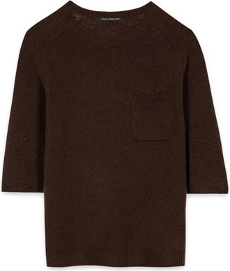 Luisa Cerano Truien & Vesten, Dames, Bruin, 2Xl, Kasjmier, Trui met korte mouwen van kasjmiermix