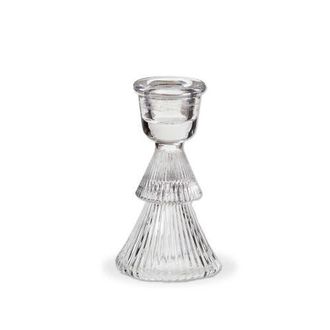 Tag Elegant Clear Glass Ribbed Taper Candle Holder for Decor at Nordstrom