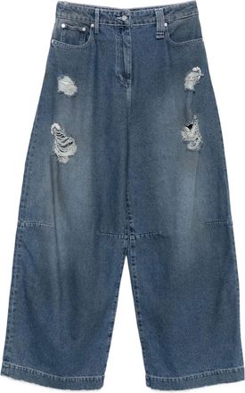Simone Rocha Jeans con effetto vissuto - Blu