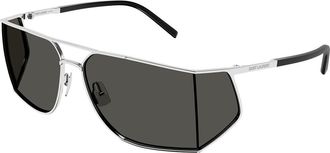 Saint Laurent SL 750 002 Mens Sunglasses Silver Size 69 - Free RX Lenses - Free RX Lenses