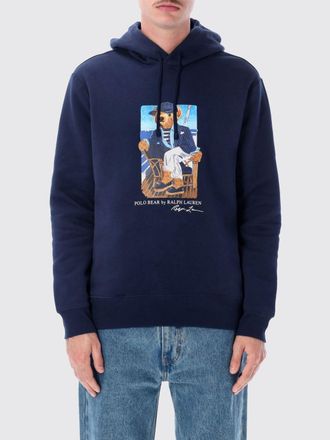 Polo Ralph Lauren Felpa con cappuccio in cotone con stampa Polo Bear