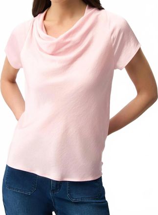 Joseph Ribkoff Cowl Neck Satin Top In Petal Pink