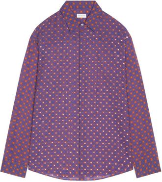 Dries Van Noten All-Over Embroidered Long-Sleeved Shirt