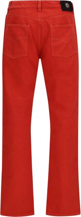 Versace Straight-Leg Cotton Denim Jeans - Red