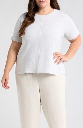Eileen Fisher Crewneck Organic Cotton T-Shirt in Sea Salt at Nordstrom Rack, Size 2X