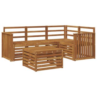 vidaXL Conjunto De Sof&aacute;s De Exterior 5 Pcs Natural Vidaxl