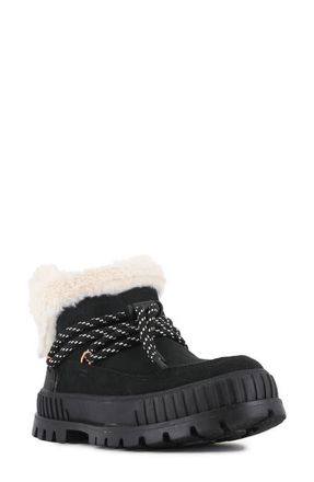 Palladium Pallashock Lo Hiver Water Repellent Faux Fur Boot in Black at Nordstrom, Size 5.5