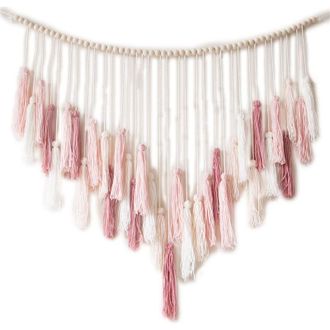 OEM Tapiz N&oacute;rdico Para Pared - Cortinas Bohemias - Tapiz Colorido Con Borlas (rosa) 10989cm