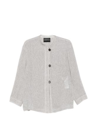 Emporio Armani Leinenjacke mit Kn&ouml;pfen