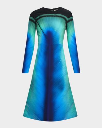 Mary Katrantzou Reeve Abstract-Print Crepe Midi Dress
