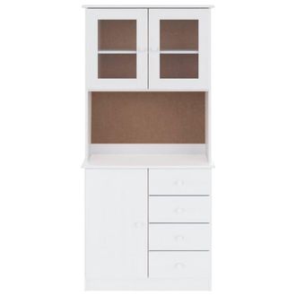 Berkfield Home Highboard ALTA White 77x35x165 cm Solid Wood Pine | Size: 77 x 35 x 165 cm