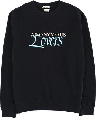 J.W.Anderson Anonymous Lovers Crewneck Sweatshirt - Heren - Sweatshirts & Hoodies - Zwart - Maat: XL Katoen