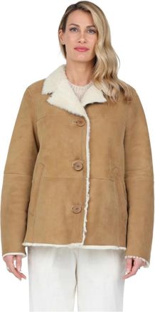 Gimos Korte Shearling Jassen - Dames - Jassen - Bruin - S - Jassen