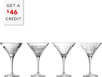 Waterford Set Of 4 Mixology Mixed Martini Glasses With $46 Credit