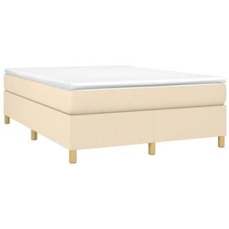 vidaXL Estructura de cama con somier tela color crema 140x190 cm vidaXL