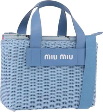 Miu Miu Pre-owned Mini Hand Bag - Dames - Vintage Mini Tas - Blauw - ONE Size - Leer - Vintage