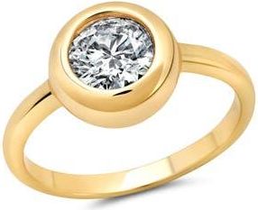 Crislu Brilliant Cut Cubic Zirconia Solitaire Ring in 18Kyg/Clear Stone at Nordstrom, Size 7