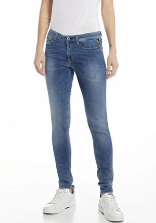 Replay 5-Pocket-Jeans REPLAY NEW LUZ Skinny Fit, Damen, Gr. 25, L&auml;nge 30, blau (medium blau c39), Denim/Jeans, Obermaterial: 94% Baumwolle, 4% Elastomultiest