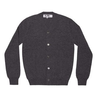 Comme Des Gar&ccedil;ons FW25 x Invader Double Pixel Heart Cardigan Gray AZ-N088-051-3