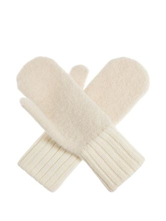 Canada Goose ribbed-cuff logo-plaque mittens - Neutrals