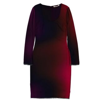 Roberto Cavalli Gradient Long-Sleeve Dress, Brand Size 40 ( US Size 6 )