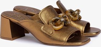 Pedro Garcia Metallic leather slingback heeled clog | Umita | Fall-winter 26 |