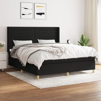 vidaXL Vidaxl - Cama Box Spring Con Colch&oacute;n Tela Negro 160x200 Cm