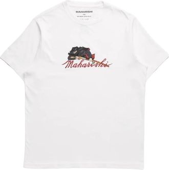 maharishi Ninjutsu Geborduurd Wit T-shirt - Dames - T-shirts - Wit - XS - Katoen - Tops