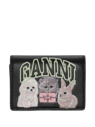 Ganni Portemonnee met grafische print - Zwart