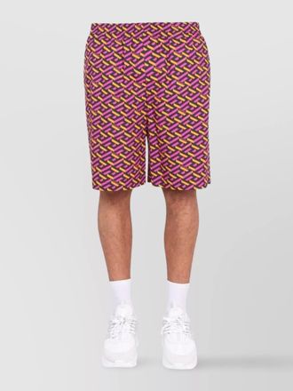 Versace silk la greca print bermuda shorts