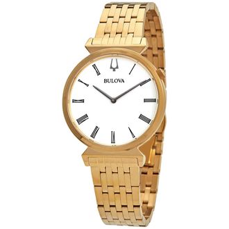 Bulova Regatta Quartz White Dial Gold-tone Mens Watch 97A153