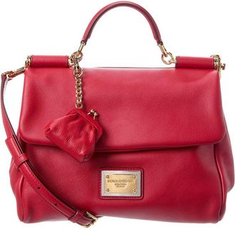Dolce & Gabbana Sicily Medium Leather Satchel