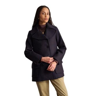 Ines De La Fressange Jassen, Dames, Blauw, XS, Wol, S&eacute;raphine Pea Coat