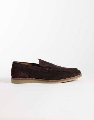 schuh Risk - Mocassini in camoscio color cioccolato-Marrone
